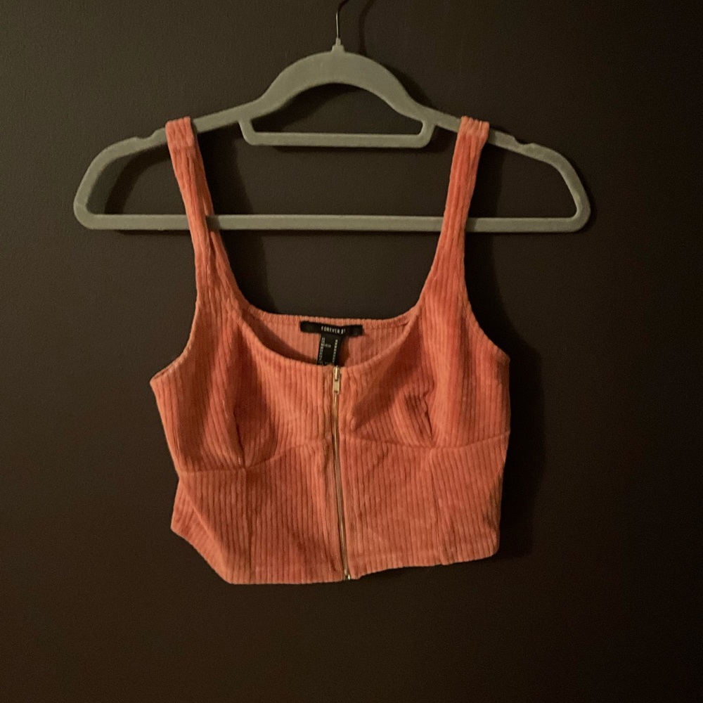 Forever 21 zip front crop top